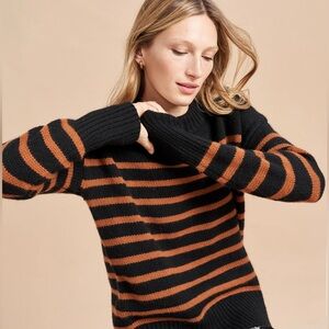 La Ligne Marin Sweater in Black/Cognac